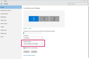 Windows 10 - Extend desktop to this display